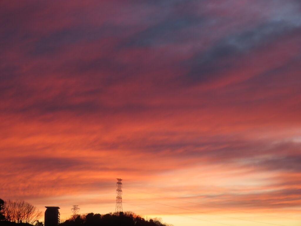 新年早々の素晴らしい夕焼けでした。